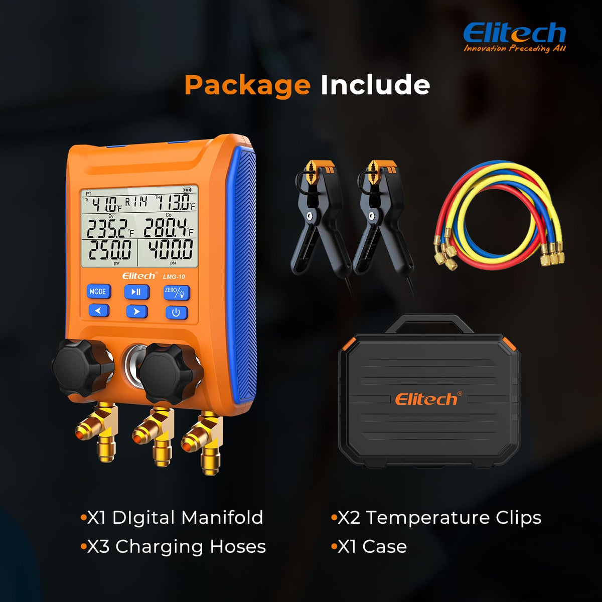 Elitech LMG-10W Wireless HVAC Manifold with Data Logging