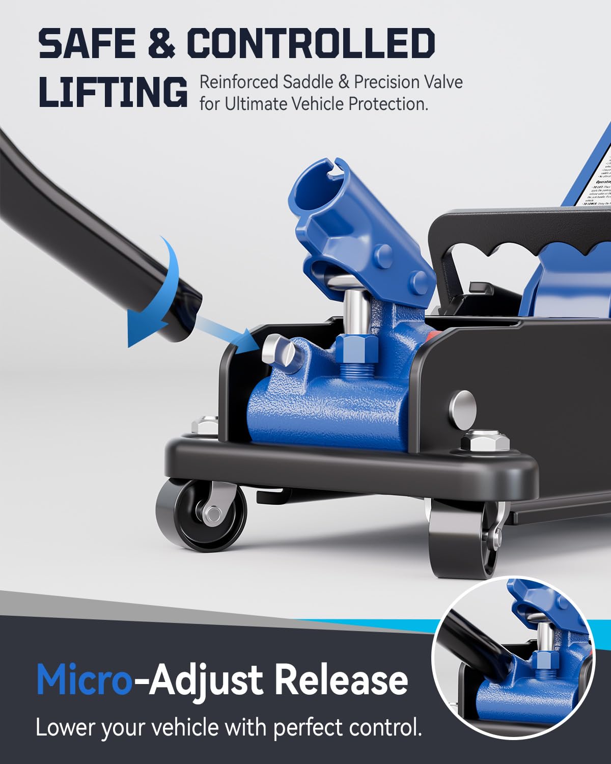 AUTOWN 3 Ton Floor Jack, Alloy Steel Hydraulic Car Jack with Quick Lift & Cross-Shape Rubber Pad, 7.1-20.9 Inch Lifting Range for SUV Truck (6600 lbs)