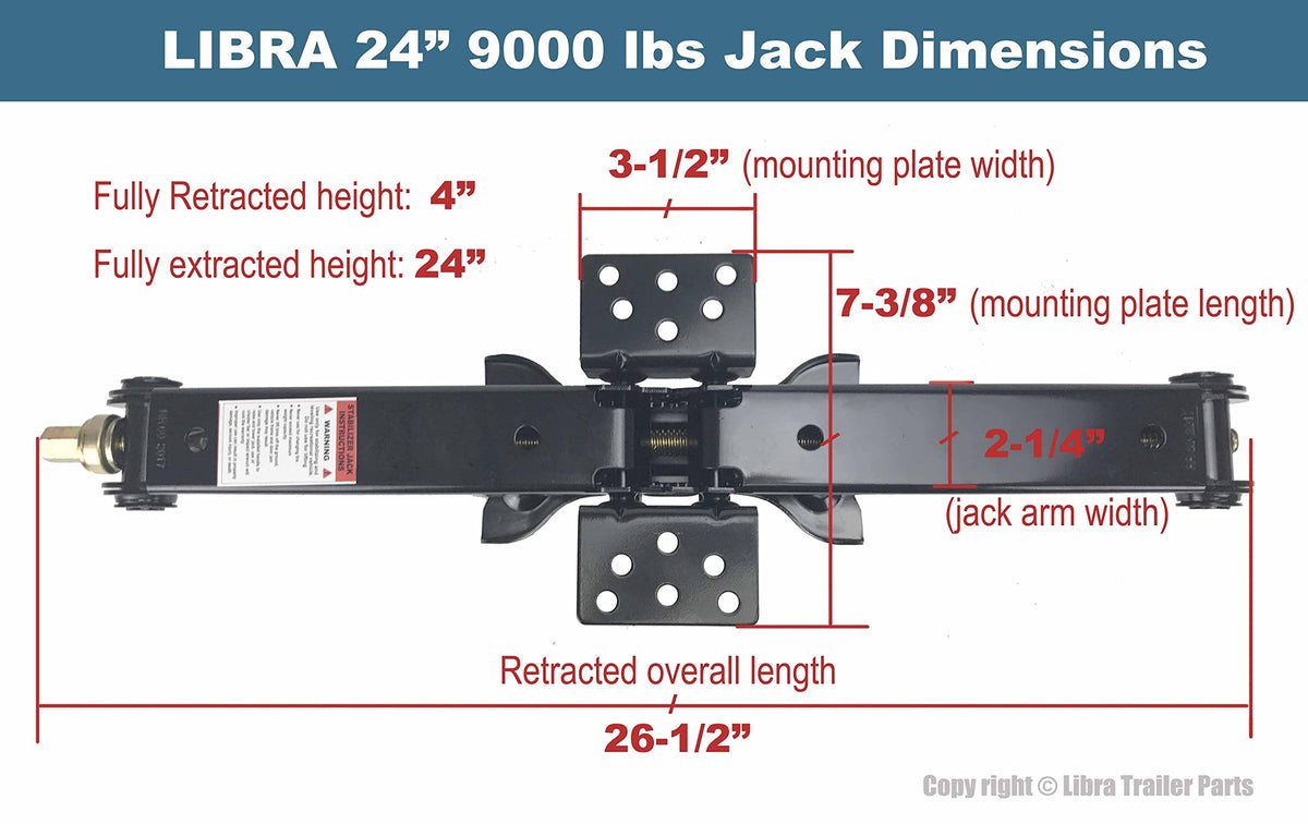 LIBRA 9K lb HD 24" RV Trailer Camper Stabilizer Leveling Scissor Jacks,Set4