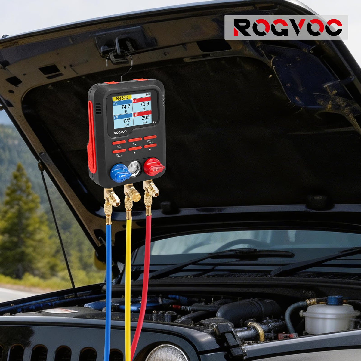 ROGVOC Digital Manifold Gauge, HVAC Refrigerants Digital AC Gauges Set