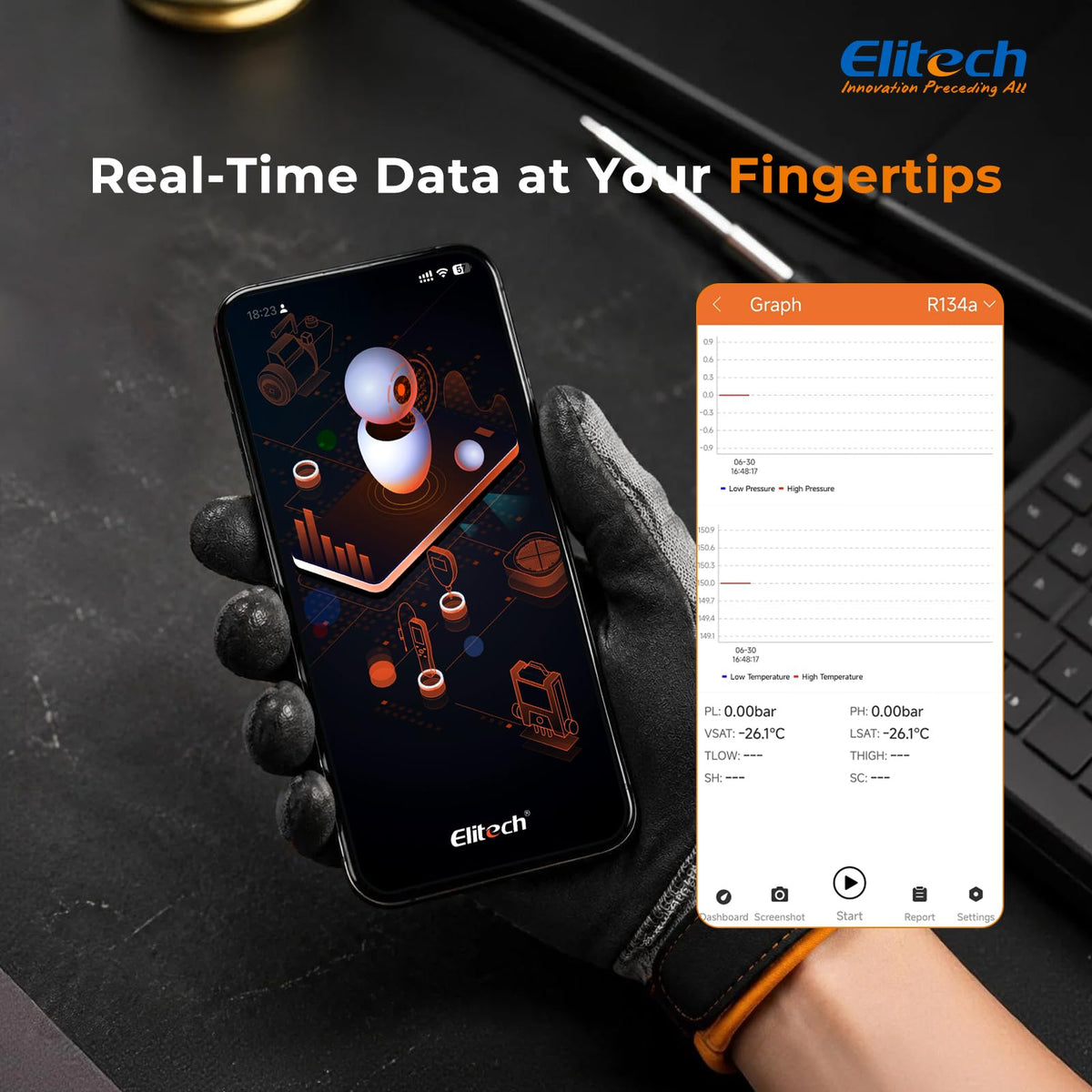 Elitech LMG-10W Wireless HVAC Manifold with Data Logging