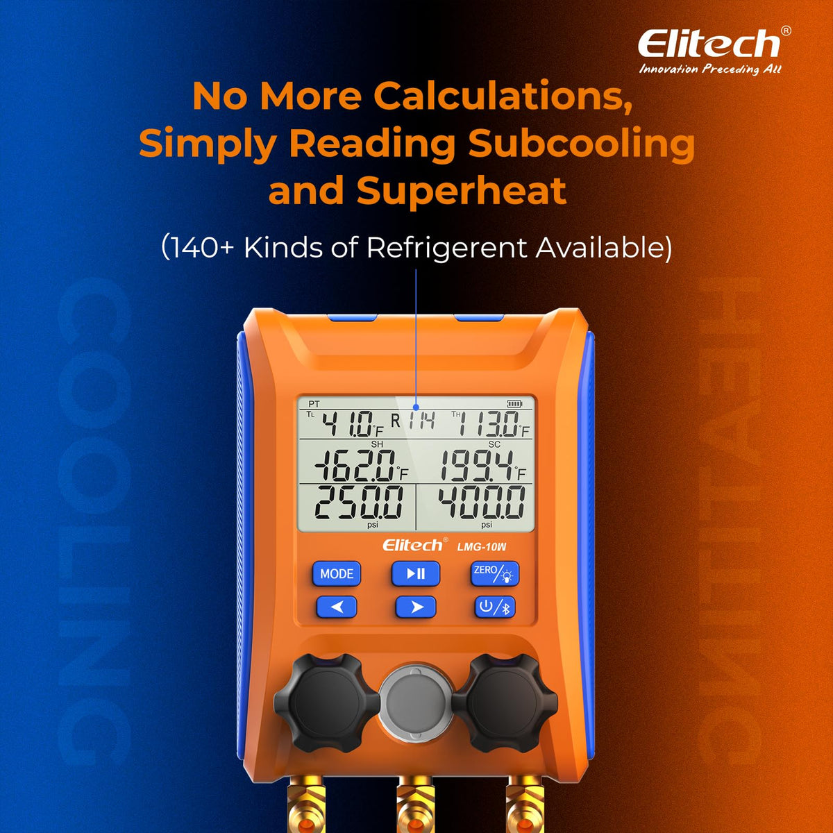 Elitech LMG-10W Wireless HVAC Manifold with Data Logging